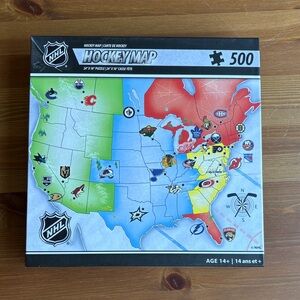 NIB! 500 Piece NHL Hockey Map Puzzle